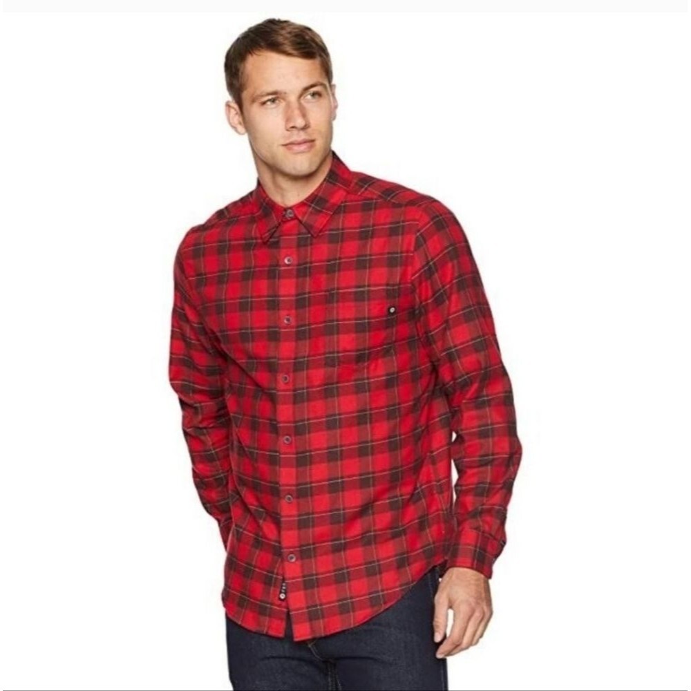 Marmot Red and Black Buffalo Plaid Fleece Button Up Size Small